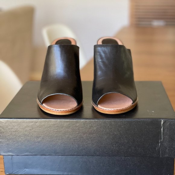 Madewell Slip On Heeled Mules Wood Heel 6.5 - Picture 2 of 4